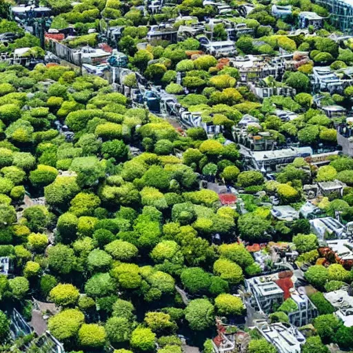 Prompt: city covered in plants