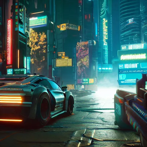 Image similar to Cyberpunk 2077 if it had two more years of development time, in-game screenshot