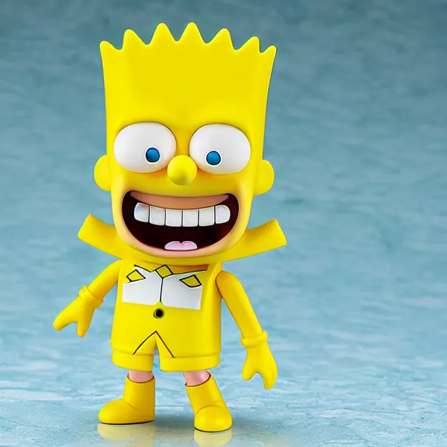 Image similar to spongebob bart simpson, an anime nendoroid of spongebob as bart simpson, figurine, detailed product photo