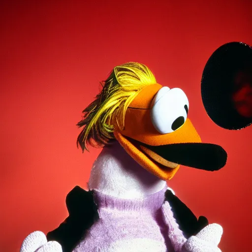 Image similar to Gonzo from the Muppets as a Mickey Knox in the Movie Natural Born Killers, promotional photography, 4K