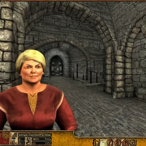 Prompt: Erna Solberg in The Elder Scrolls: Oblivion