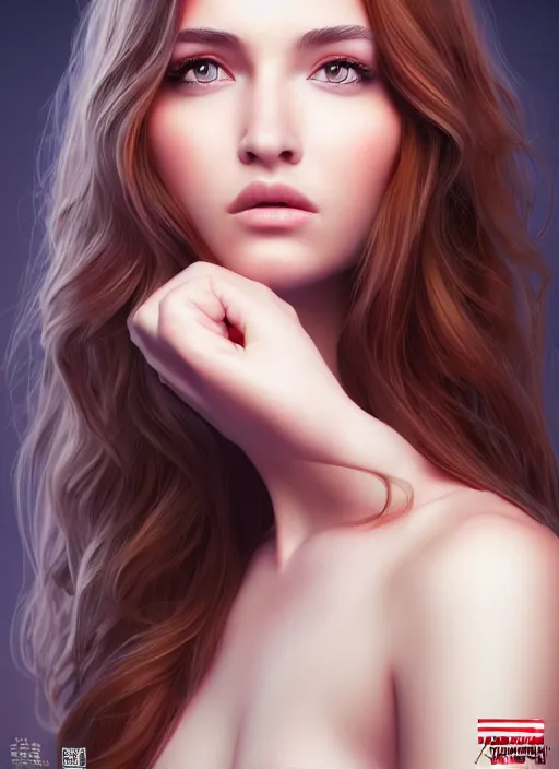 Image similar to full body portrait of a beautiful young woman, photorealistic, hair down to waist, sharp focus, in the style of Kevin Kostic, Stephen Lau and artgerm, hyper sharp focus, 8k highly detailed