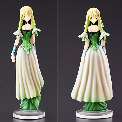 Image similar to 80mm, resin detailed anime figure of a female wearing a baroque dress-H 704