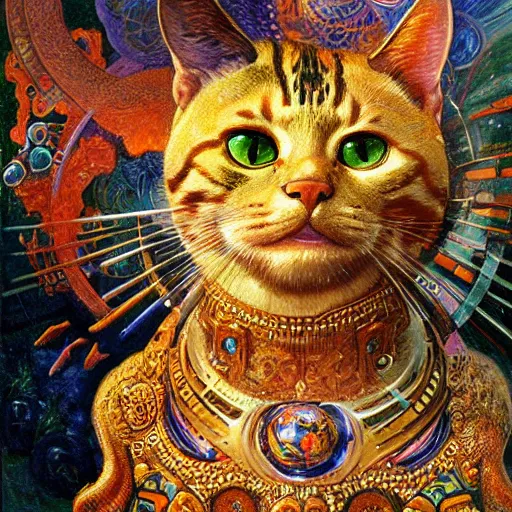 highly detailed portrait of a cat shaped psychedelic | Stable Diffusion ...