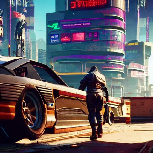 Image similar to Cyberpunk 2077 in PlayStation 1 graphics