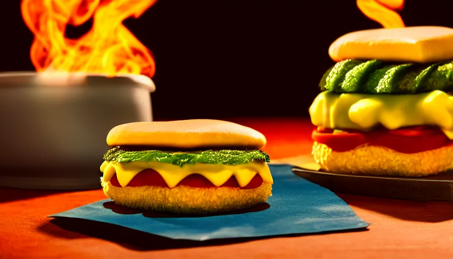 Image similar to a promotional photo of steamed hams prepared by a michelin - star restaurant, color photography, high quality, volumetric light, stunning, 4 k