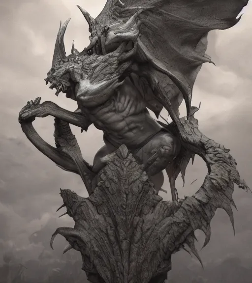 Image similar to gargoyle demon in style of gustave dore, cgsociety, octane render, trending on artstation, artstationHD, artstationHQ, unreal engine, 4k, 8k