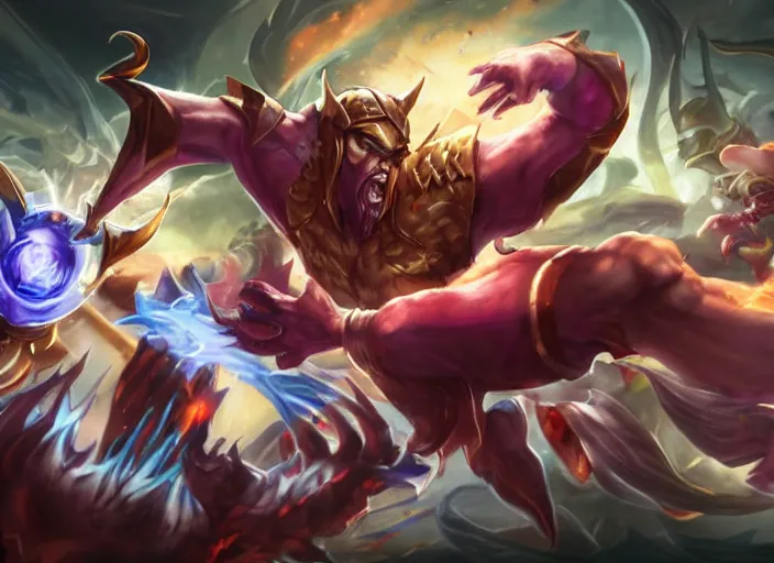 Image similar to league champion splash art of the devil