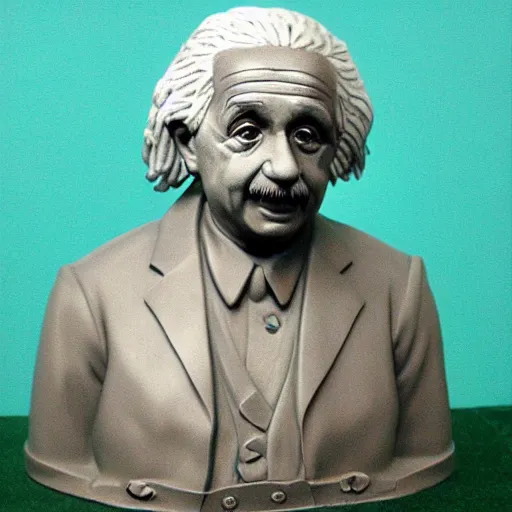 Prompt: Albert Einstein bust made of cogs