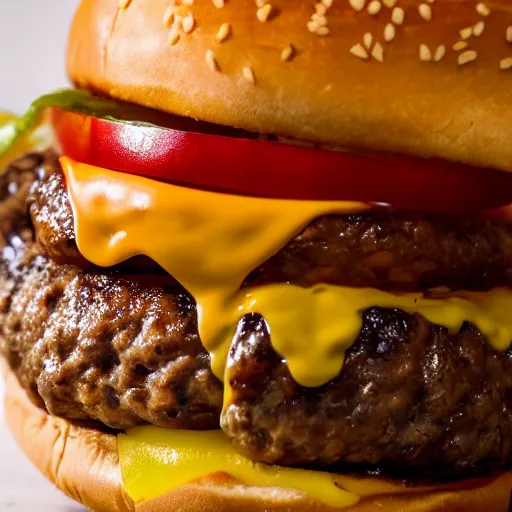 Image similar to closeup photo of most delicious cheeseburger