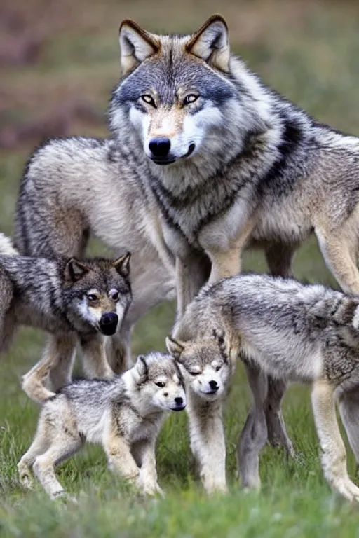 Image similar to wolf with cubs