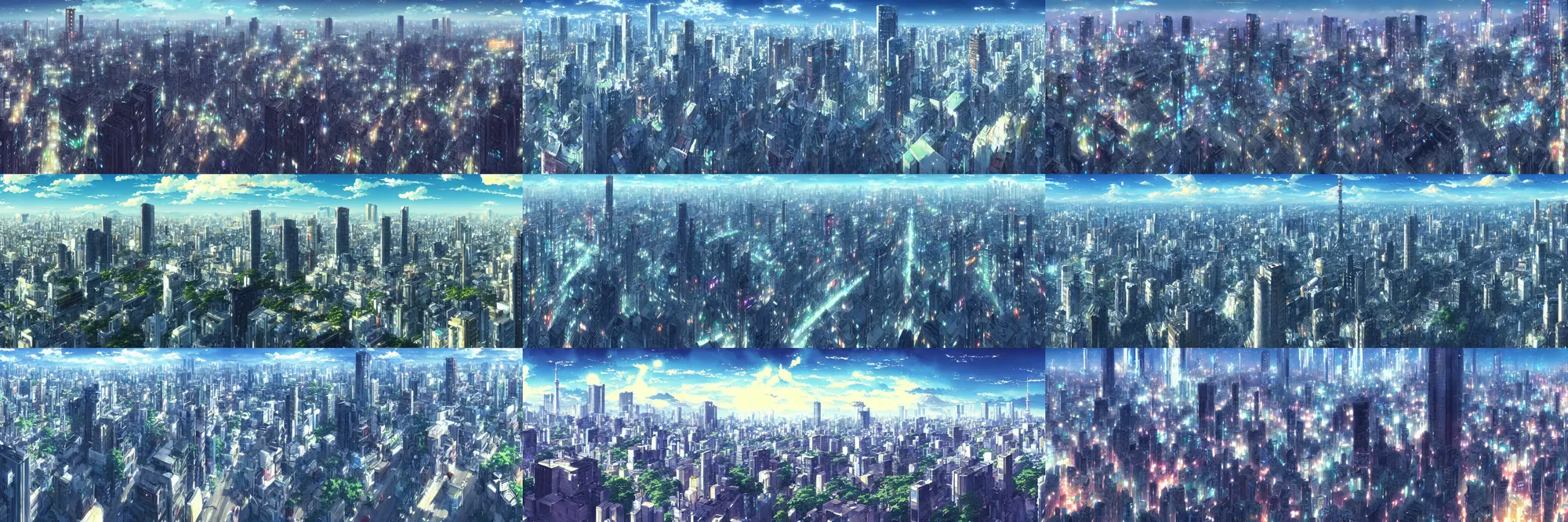 Image similar to a detailed matte painting of near-future Tokyo city from the makoto shinkai anime film kimi no ka wa, a city and highrise buildings, official art, cinematic view, HD wallpaper