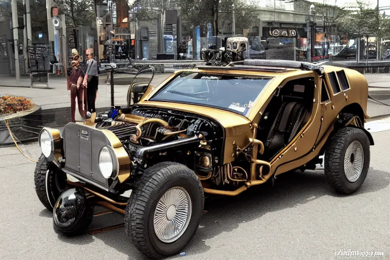 Image similar to steampunk 1 9 2 2 delorean