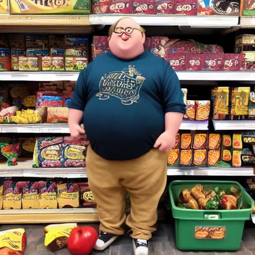 Image similar to obese harry potter in the grocery store, 4 k