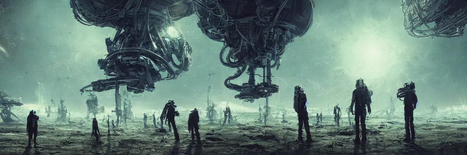 Prompt: a highly detailed digital realistic photo of aliens watching at the seventh planet from space, universe, invasion time on planet earth, digital art, cinematic, satellite imagery, 8 k, super - resolution, by h. r. giger, by ismail inceoglu, by karol bak, unreal engine, blue white colors,