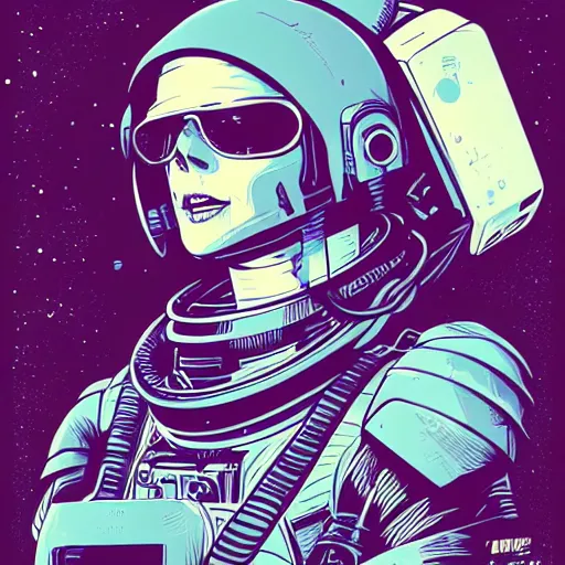 Image similar to portrait skull girl astronaut by petros afshar, tom whalen, laurie greasley, war face by greg rutkowski