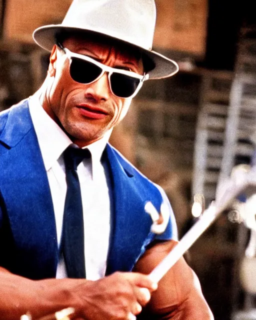 Image similar to film still close up shot of dwayne johnson in the movie the blues brothers. photographic, photography