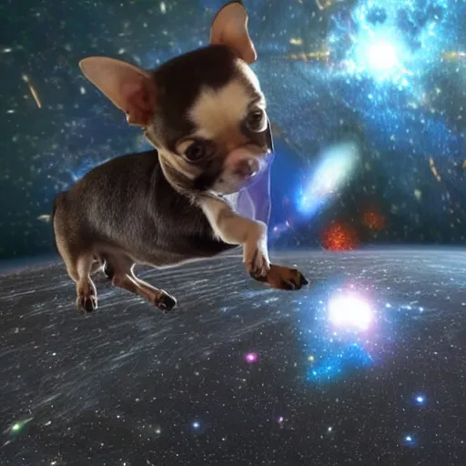 Prompt: Cybernetic chihuahuas have won an epic space battle, realistic HDR 3D image 4k