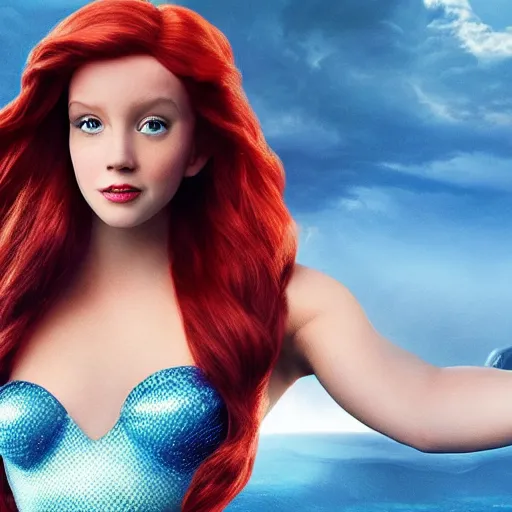 Image similar to Ariel the little mermaid, live action, battlefield