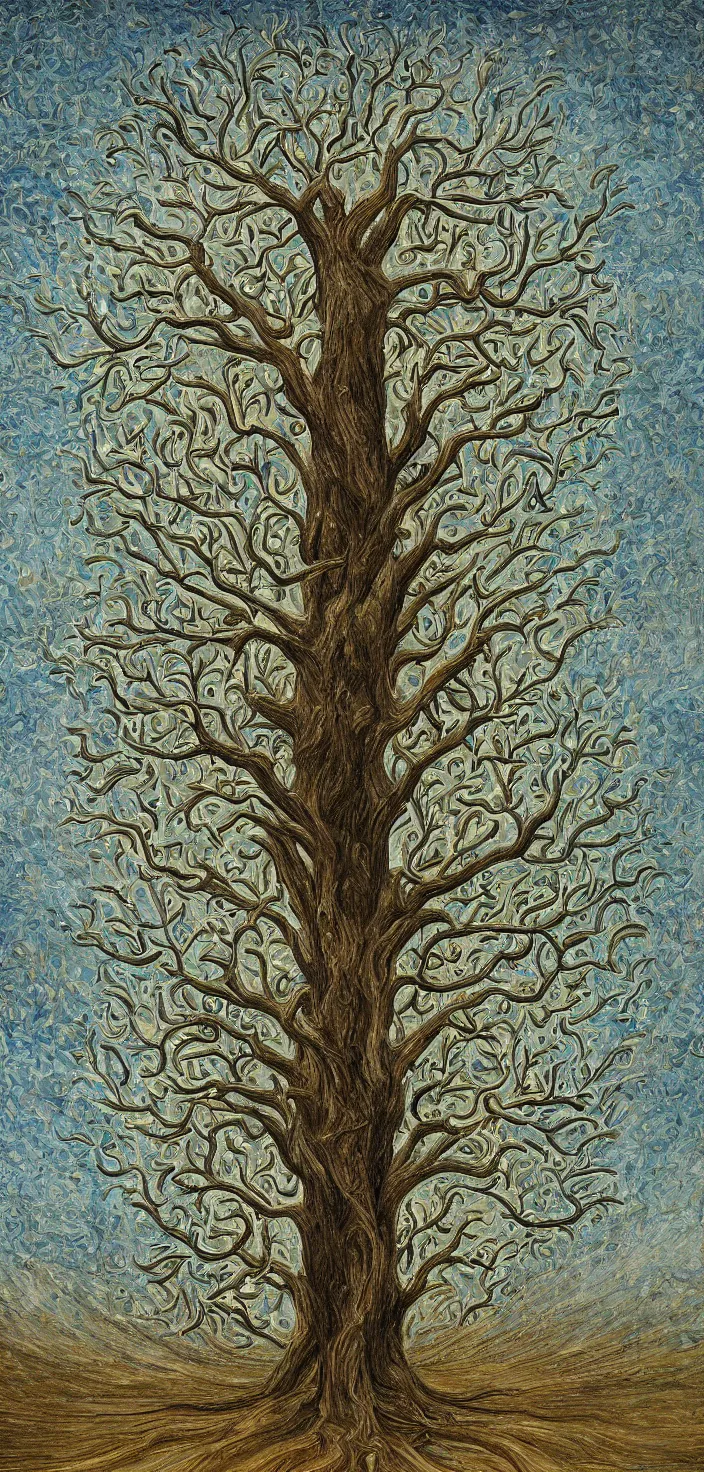 Image similar to detailed painting of the tree of life, tree full of life, realism, idealised, detailed digital art, elegant and refined, epic tree, representative realism