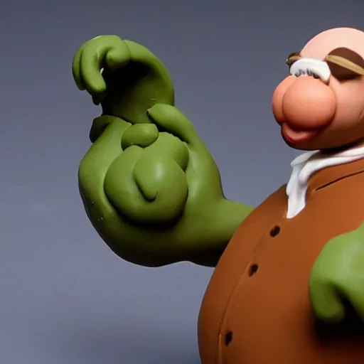 Prompt: biz markie made of clay, claymation