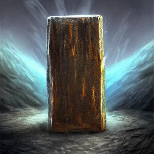 Image similar to realistic netherite ingot fantasy art