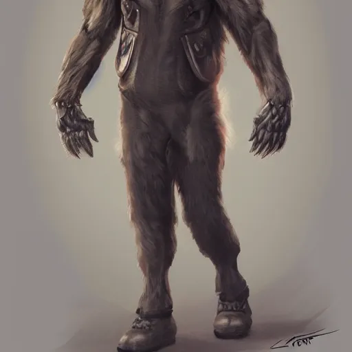 Image similar to full body a humanoid german shepherd beast - man, wearing suit, highly detailed portrait, digital painting, artstation, concept art, smooth, sharp foccus ilustration, artstation