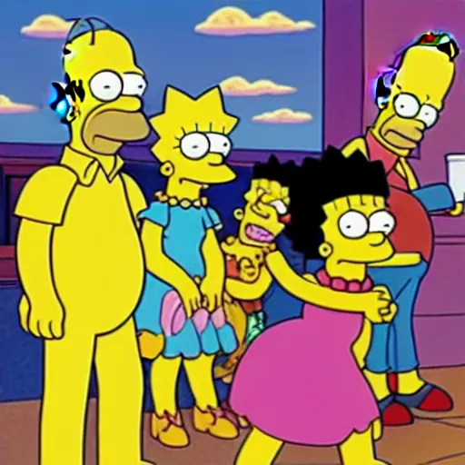 Prompt: Concept art for the upcoming live action Simpsons movie