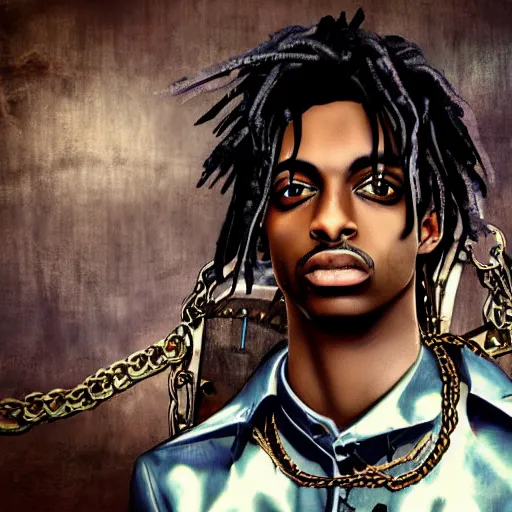 Image similar to playboi carti in steampunk style digital art 4 k the detailed super realistic