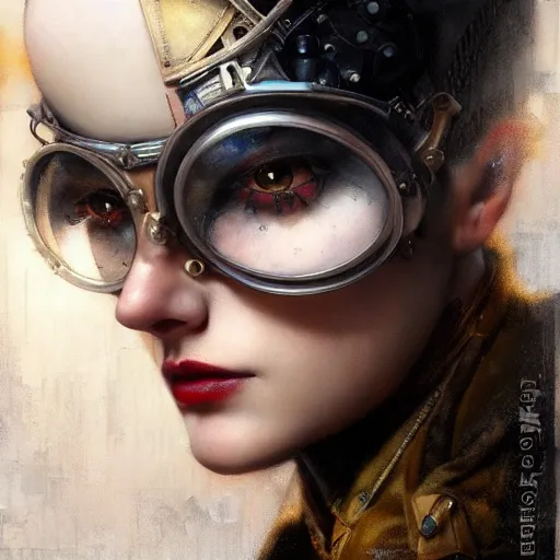 Image similar to lofi steampunk portrait pixar style by Lita Cabellut and Stanley Artgerm and Tom Bagshaw