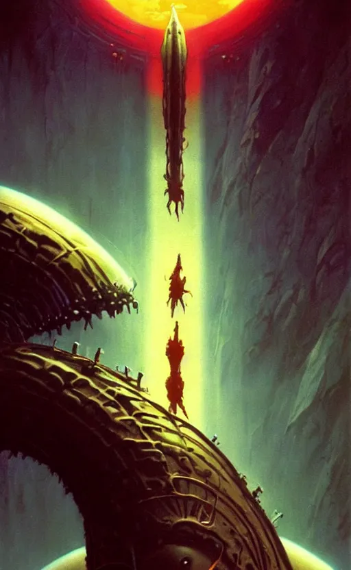 Image similar to exquisite imaginative scifi alien poster art, movie art, by lucusfilm, weta studio, moebius, james jean, frank frazetta, 8 k, denoised, sharp, crisp, high quality, cinematic