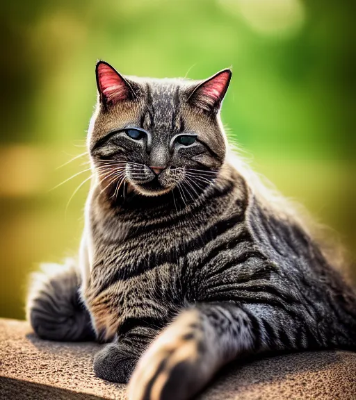 Image similar to award winning 5 5 mm portrait photo of an admiral cat in full military outfit and aviators, in a park by luis royo. soft light. sony a 7 r iv