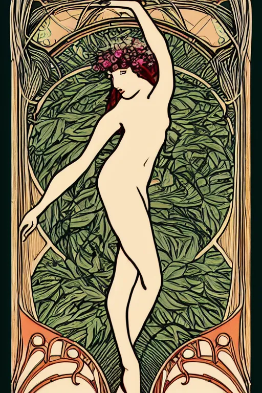 Prompt: Gaia in the style of Art Nouveau and Art Deco