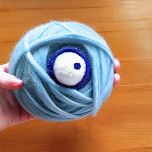 Prompt: dragon holding ball of yarn