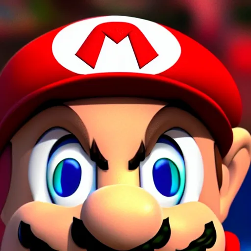 Image similar to extremely zoomed-in photo of Super Mario's face