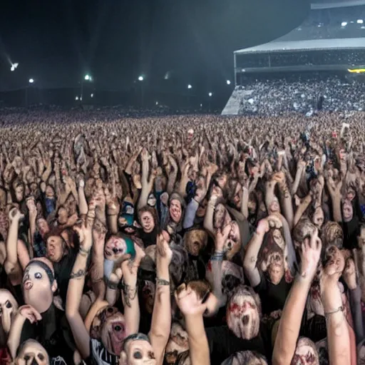 Prompt: a-crowd-of-toilets-at-a-slipknot-concert, 4K, high-detail, photorealistic
