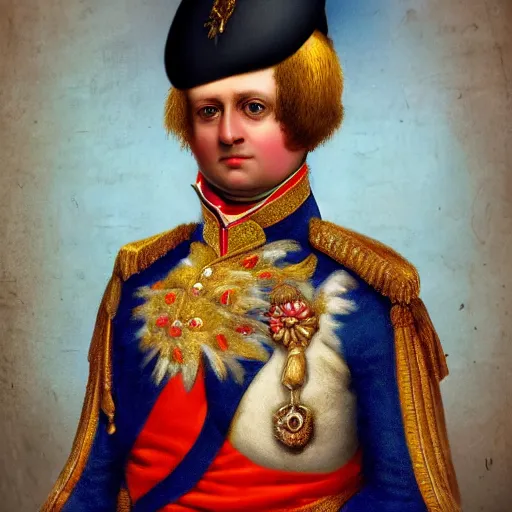 Image similar to Portrait of Napoleon in India, realistic, photo studio, HDR, 8k, trending on artstation