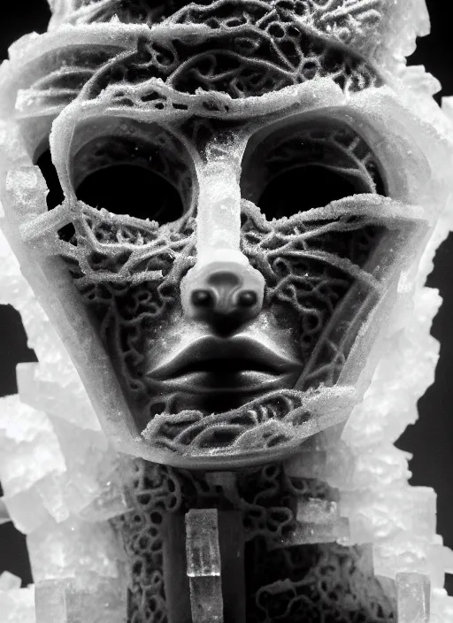Prompt: a young female cyborg bust made of ice and smoke and wind, dramatic, ilford hp 5, closeup - view, f / 2. 8, high contrast, 1 6 k, fluorescent lamp, contre - jour, insanely detailed and intricate, hypermaximalist, elegant, ornate, hyper realistic, super detailed
