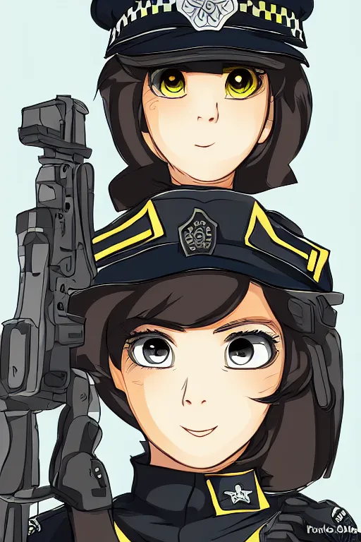 Prompt: police officer, authoritive, dominant, symmetrical, highly detailed, digital art, sharp focus, trending on art station, anime art style