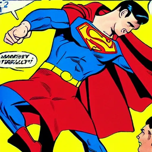 Prompt: superman on the 1 9 6 6 batman tv show