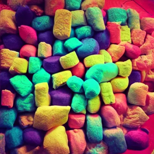 Image similar to “psychedelic marshmallow heaven”