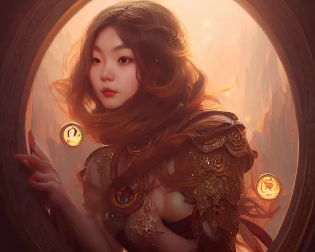 Prompt: photography of susan luo, deep focus, d & d, fantasy, intricate, elegant, highly detailed, digital painting, artstation, concept art, matte, sharp focus, illustration, hearthstone, art by artgerm and greg rutkowski and alphonse mucha