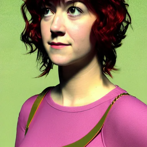 Prompt: renaissance portrait of youth mary elizabeth winstead as ramona flowers, rendered with 3 d effect.