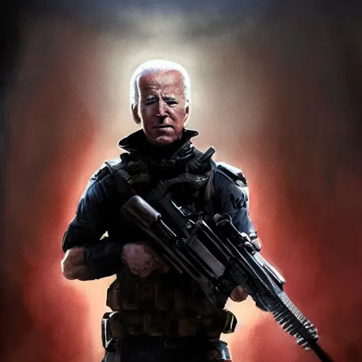 Image similar to joe biden as an evil terrorist, dramatic lighting, cinematic, establishing shot, extremly high detail, photorealistic, cinematic lighting, artstation, style by James Gurney