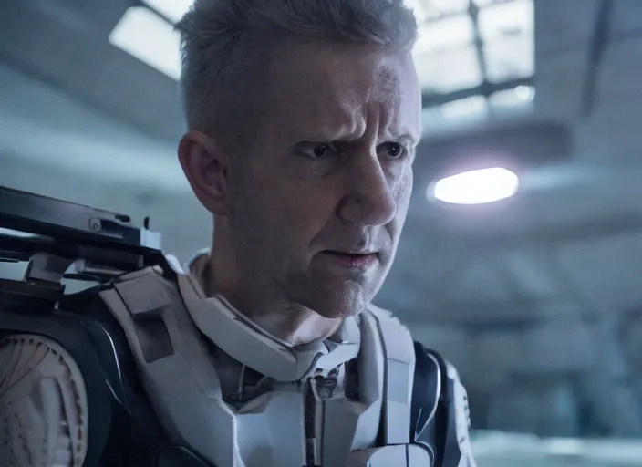 Image similar to film still of adam smasher in the new scifi movie, 4 k