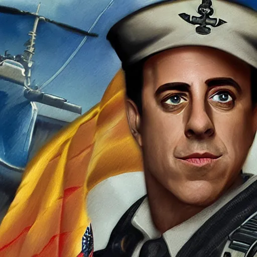 Image similar to Jerry Seinfeld as a navy SEAL, high resolution fantasy concept art, intricate details, soft lighting