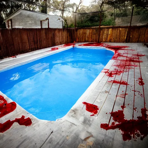 Image similar to a swimming pool of blood, spooky