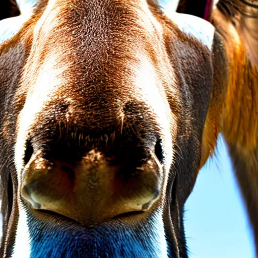 Image similar to close - up fisheye photo of a moose nose