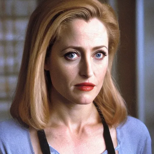 Prompt: gillian anderson as buffy the vampire slayer