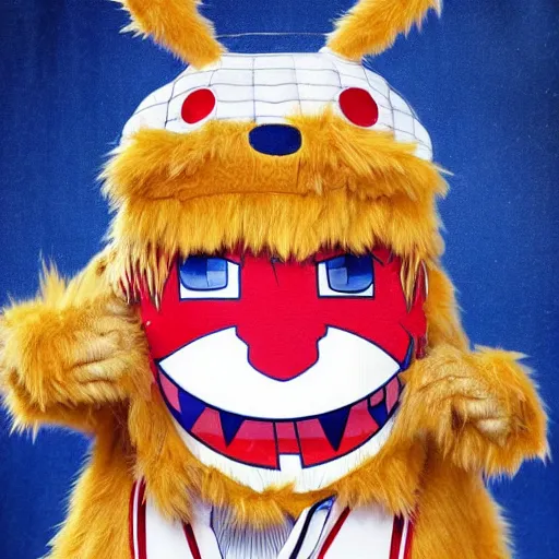 Image similar to suprised anime Portrait of Youppi the Habs Montreal Canadiens Mascot as a very sad and menacing pokemon, highly detailed anime, high evolution, 1993, legendary, smooth, sharp focus, dynamic lighting, intricate, trending on ArtStation, shiny Youppi as suprised pikachu, illustration pokemon, art by WLOP